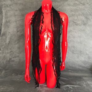 Sheer + Lace Extra Long Neck Scarf